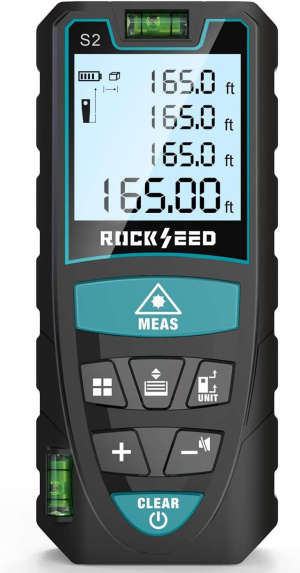 Digital Laser Distance Measure 50m/165ft with Level Bubbles