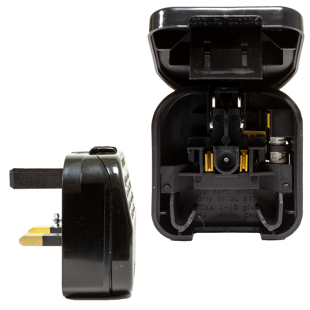 Mains Adaptor USA 2pin to UK 3pin