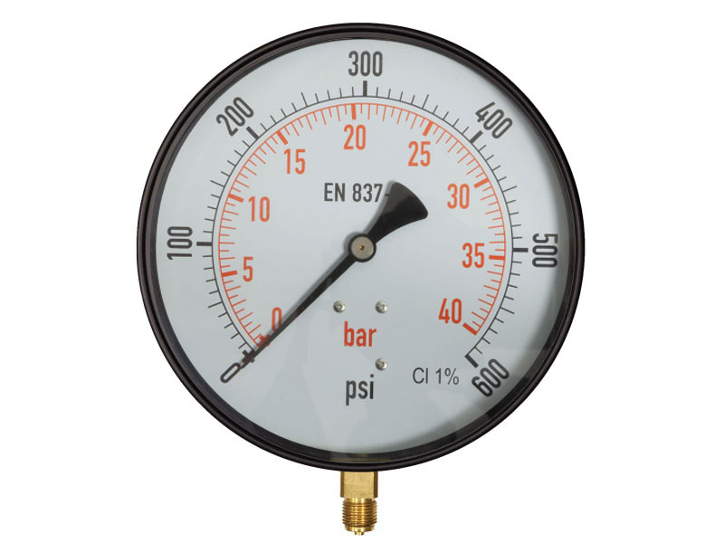 10" Dial Pressure Gauge 0-600psi /Bar 1/2" BSP Bottom Conn.