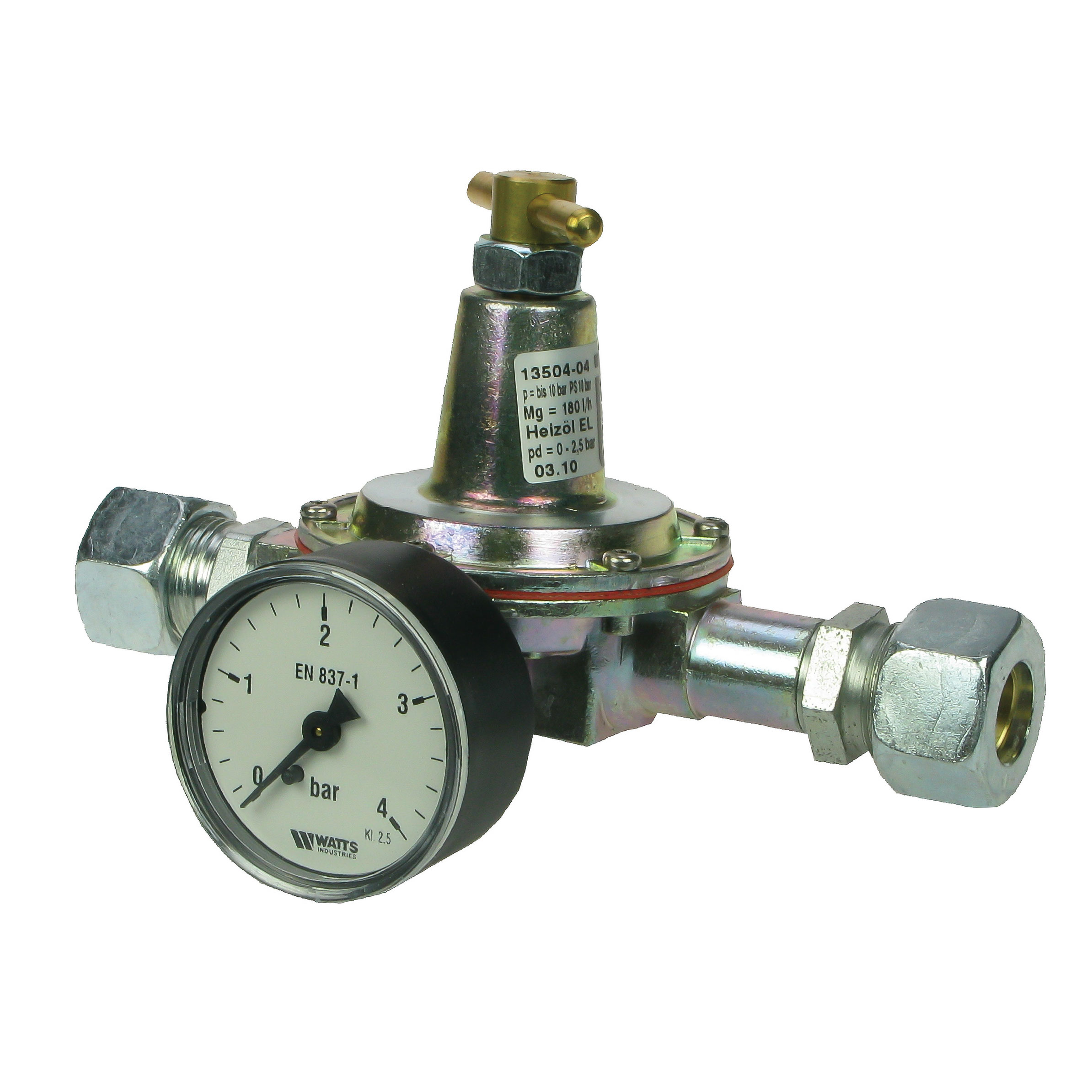 GOK 20 - 1800 L/hr 20mm Oil Pressure Regulator c/w Gauge